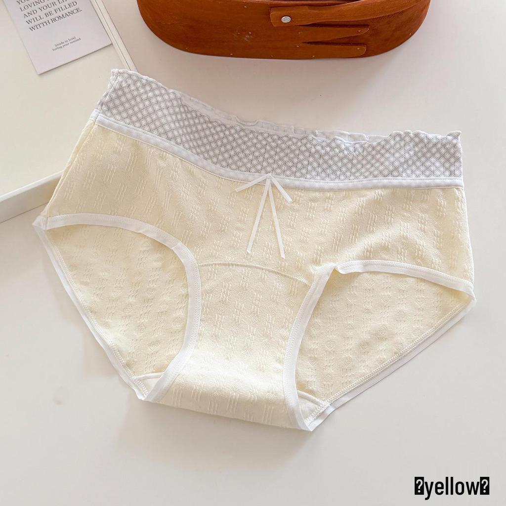 Japanese Sweet Floral Cotton Mid-High Waist Antibacterial Summer Girly Triangle Panties