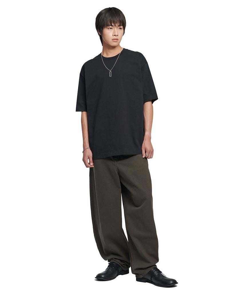 Nomaenyueol Wave Curved Cotton Pants - Charcoal