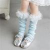 Breathable Cotton Lace Socks for Kids Age 3-13 Years Soft & Comfortable Elastic Leg Warmer with Dot Tulle