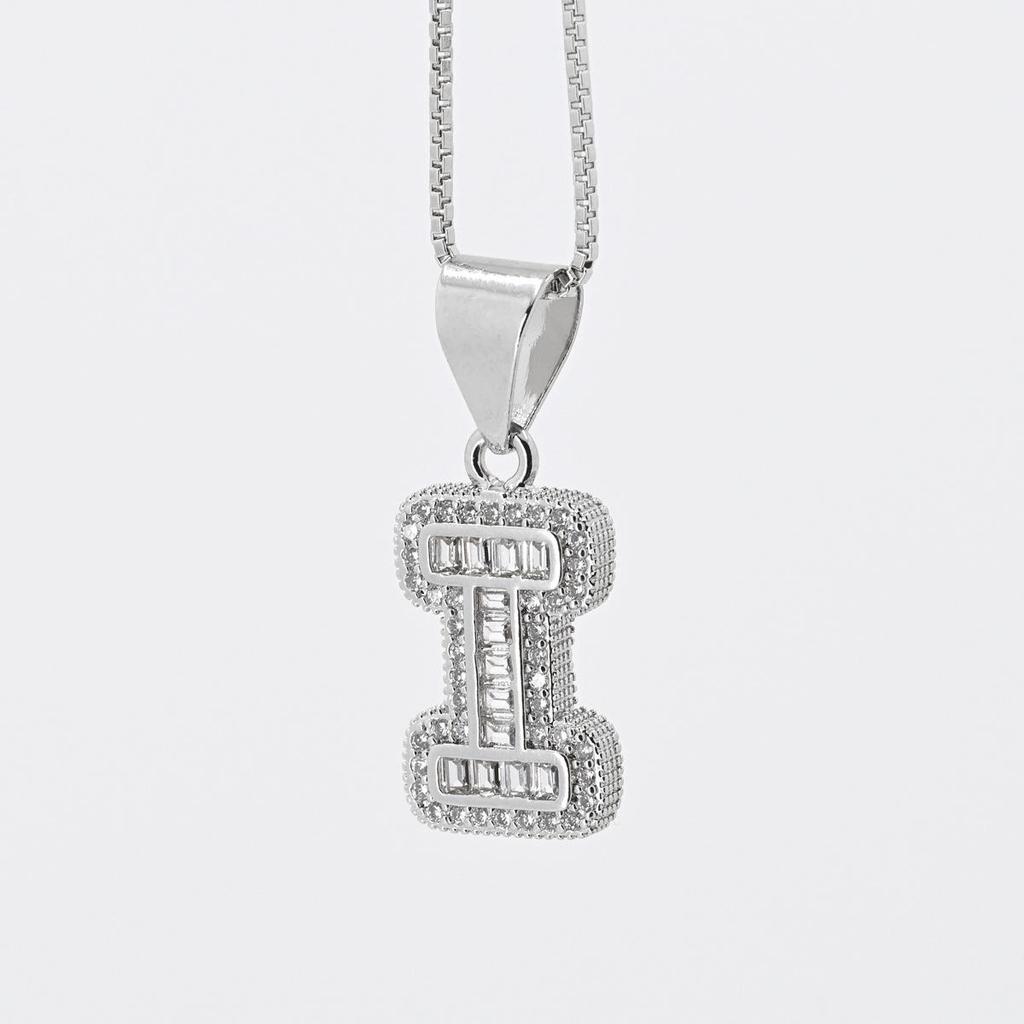 Cross Pendant with Micro Pave Cubic Zirconia - 26 Letter Options for DIY Jewelry Accessories