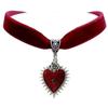 Black Velvet Heartshaped Necklace Alloy Pendant For Women Summer Fashion Accessory