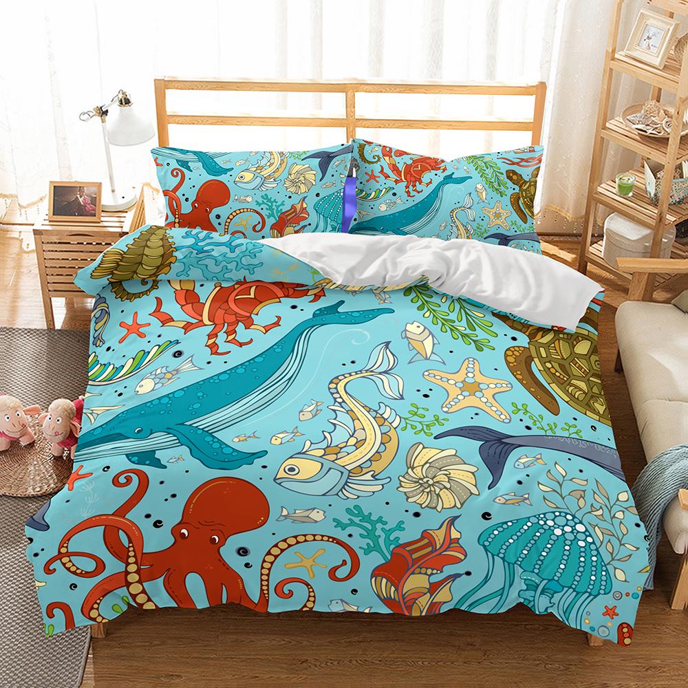 Comforter Kids Bedding Set Printed Sea World Twin Full Queen King Size Bed Sets High-Quality Designer Home Textile 2021 Beddings