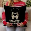 "Emotional Support Human" Pillow Cover 2D Printed Polyester Sofa Cushion Case – Calming Hand & Heart Design 40X40Cm