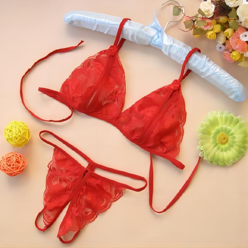 Sexy Lace Erotic Lingerie Lace Embroidery Breathable Hollow Out Open Bra Panties Women's Underwear Erotic Lingerie Open Panty