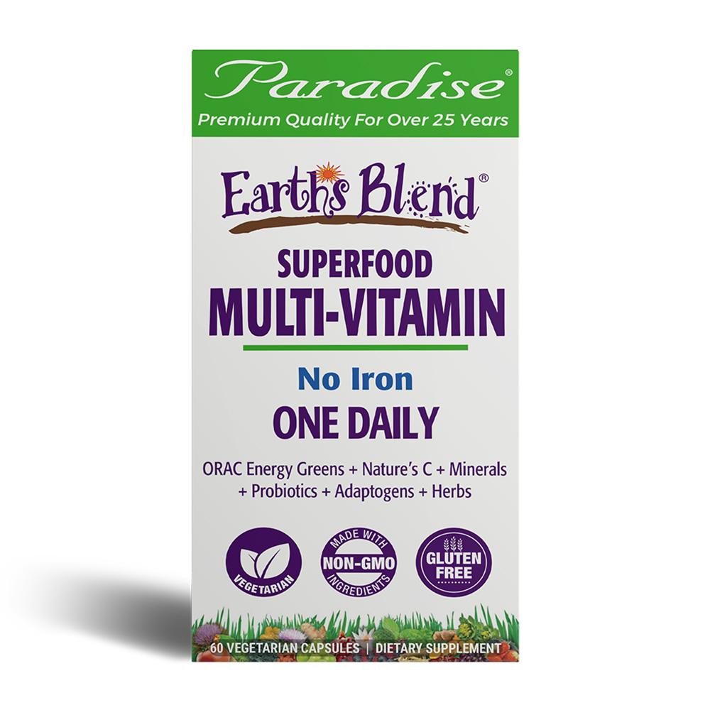

Earths Blend Superfood Multi-Vitamin No Iron One Daily, 60 Vegetarian Capsules