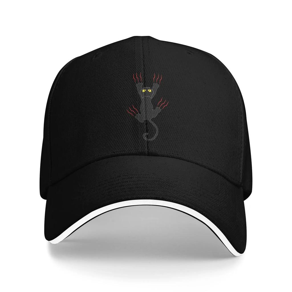 Black Cat Hanging On Sun Baseball Cap Spring FeUnisex Unisex Custom Logo Hip Hop Hats Wholesale Fitted Retro Baseball Caps