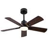 42-Inch Black Outdoor Ceiling Fan with Light and Remote Control, Dimmable 5-Blade Ceiling Fan for Patios, Bedroom, Living Room Indoors