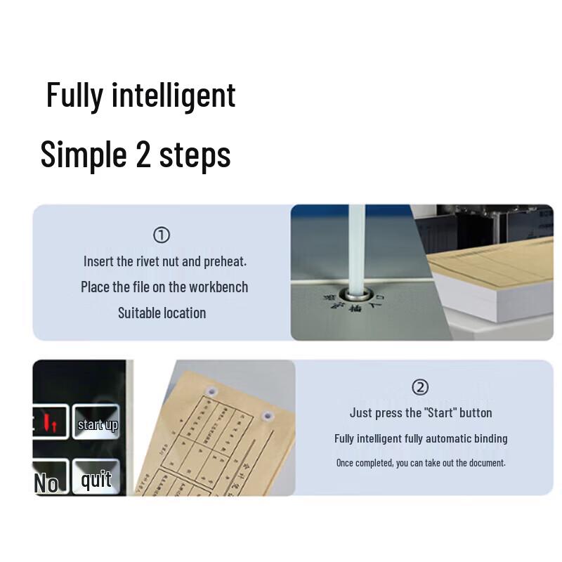 Huijin HJ-50AI Automatic Financial Document Binding Machine CN plug (adapter included)