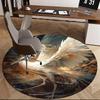 1pc Fantasy Crane Round Carpet Anime Design Office Chair Mat, Non Slip Rug for Home Decor
