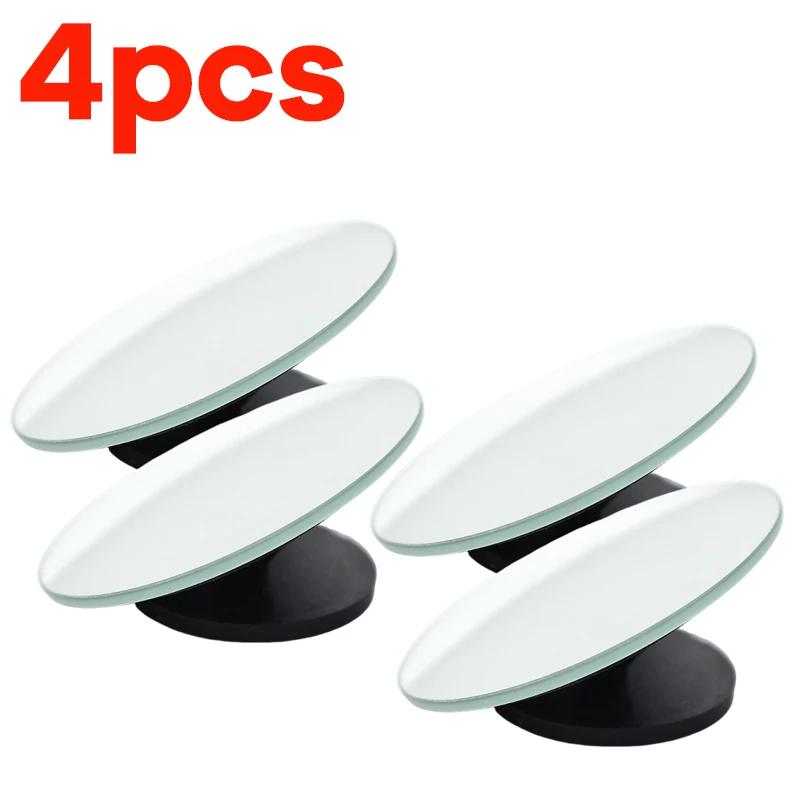 Frameless Car Round Blind Spot Mirrors 360° Adjustable Convex Rearview Mirrors for Eliminating Blind Spots Parking Assistance
