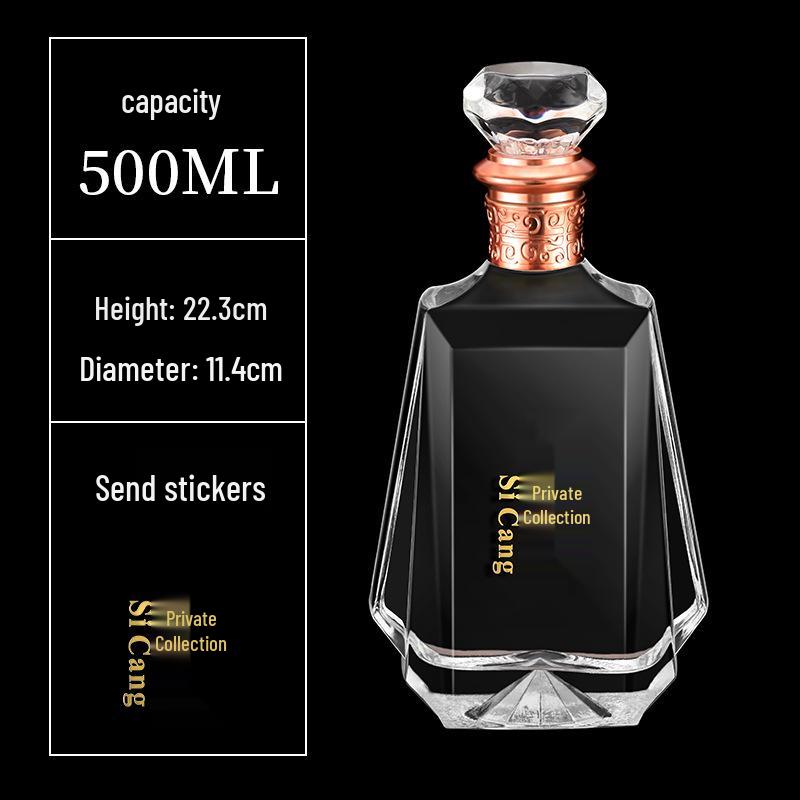 Transparent 500ml Thick Glass Baijiu Bottle for Home Brewing and Sealing.