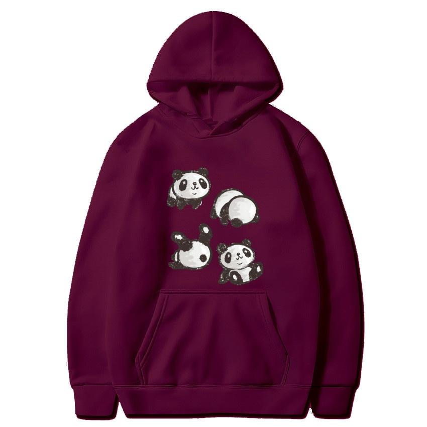 Autumn and Winter Chinese Panda Cartoon Printed Hoodie Classic Style College Style Men's and Women's Hoodies Daily Warm