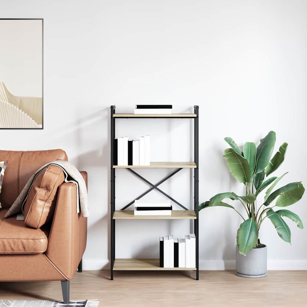 Bookshelf Sonoma Oak 60 X 30 X 120 Cm Engineered Wood