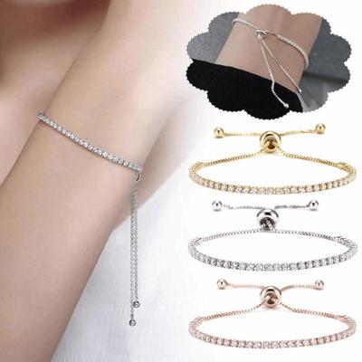 Stretch Fit Crystal Tennis Bracelet Adjustable Claw Chain Bracelet  Women's Jewelry