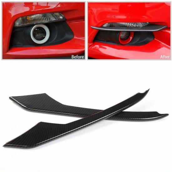 Car Front Fog Light Decoration Cover Trim for Ford Mustang 2015-17 Carbon Fiber