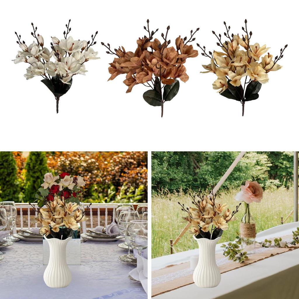 Kunstige Magnoliablomster Falske Magnoliablomster Borddekoration Livagtige til Kontor Spisebord Boligindretning