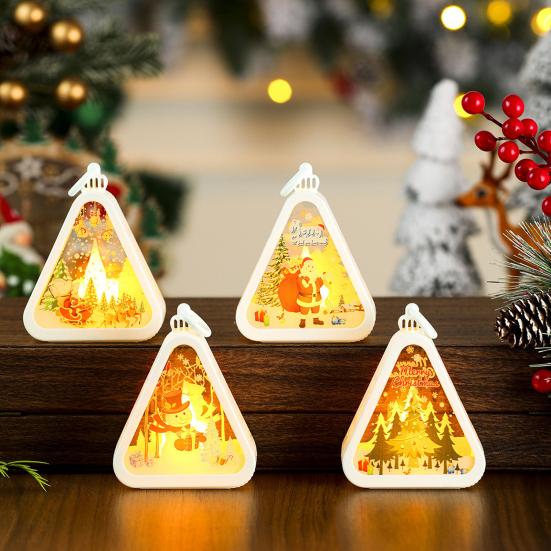 Christmas Retro Night Light Vintage Ambient Wind Lights Luminous Window Tabletop Ornaments for Bedroom Desktop Decor