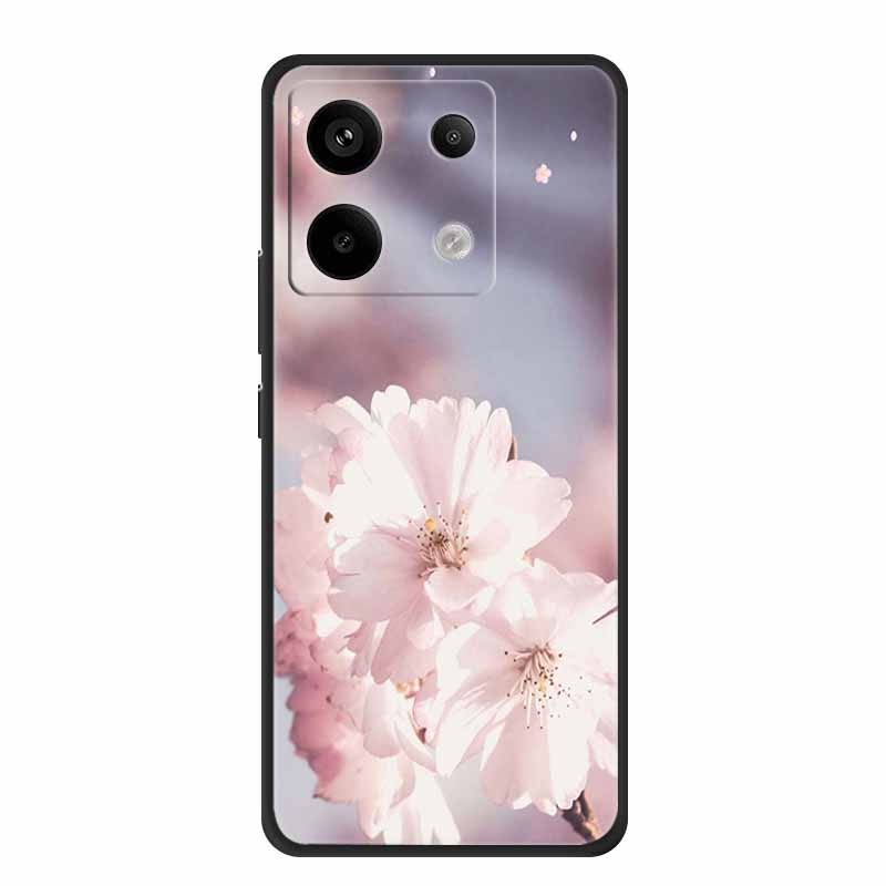 For Redmi Note 13 pro Case Pink Phone Case Fashion Silicone TPU Soft Back Cover Redmi Note 13 Pro Flower Capa 6.67" Cats Coque