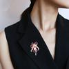 Brooch Pin Three-Dimensional Iris Flower Design Lightweight Alloy Pin with Cubic Zirconia Golden-Plated Edging Suit Coat Dress Scarf Sweater Badge