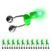 10 adet LED Gece Olta Bite Bait Alarm Işığı Ikiz Bells Yüzük Balıkçılık Bite Yem Alarm Göstergesi