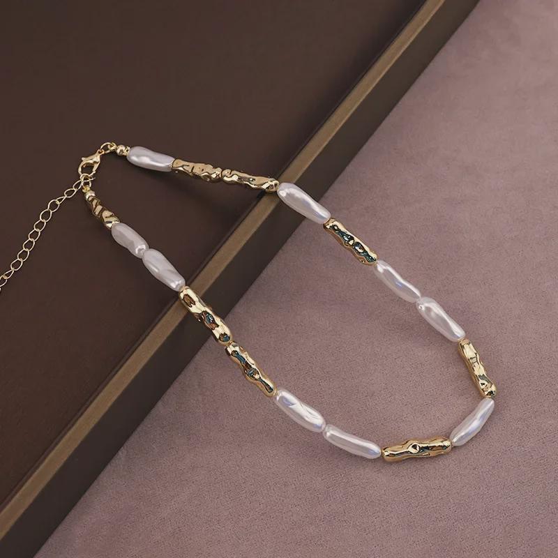 Gold-Plated Baroque Chain Spacer Beads & Pearls for DIY Jewelry