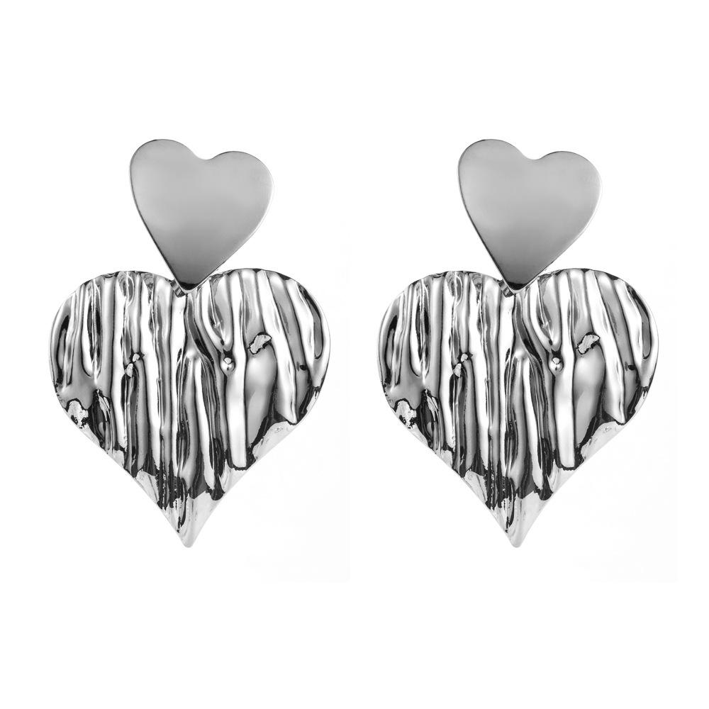 

Серьги-гвоздики из серебра 925 пробы с геометрическим узором Love & Star, многослойные