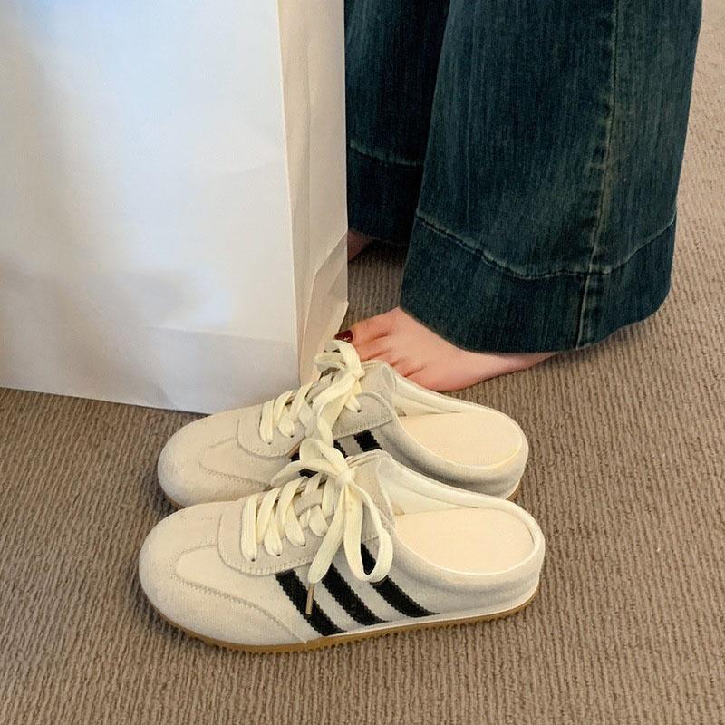 Ношение тапочек Baotou снаружи, женский летний стиль 2025 года, новый стиль, супер горячий, без королевы, следуй ленивым, наступай, крутое волочение 40 бежевый