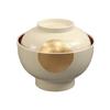 Soup soup lidded white with red Echizen bowl, Japanese-made bowl, bowl, "Yorokobi" design, interior, lacquerware, boxed.