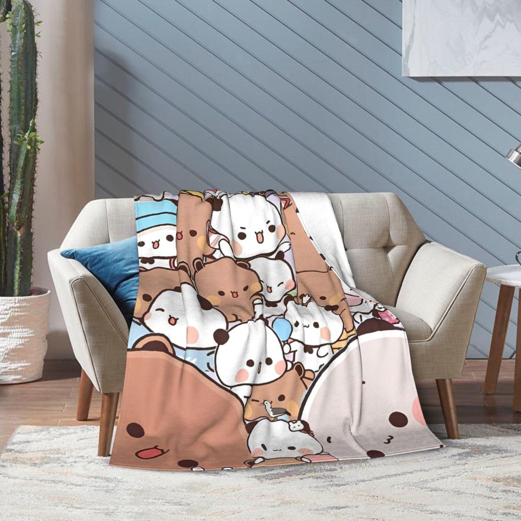Bubu Dudu Throw Blanket for Couch Soft Cozy Plush Blanket Kawaill Couple Bears 50x60 Inches Multi-size Bedspread for All Seasons
