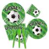 Ensemble de vaisselle sur le thème du football de la Coupe du Monde, fournitures de décoration pour fête d'anniversaire, assiettes en carton jetables, gobelets en carton, serviettes en papier, nappes