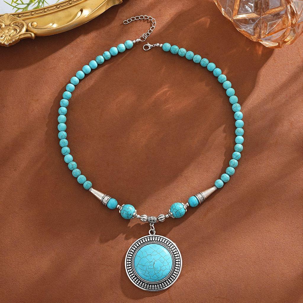 Vintage Etnische Stijl Steen Kralen Ketting - High-End Mode voor Vrouwen