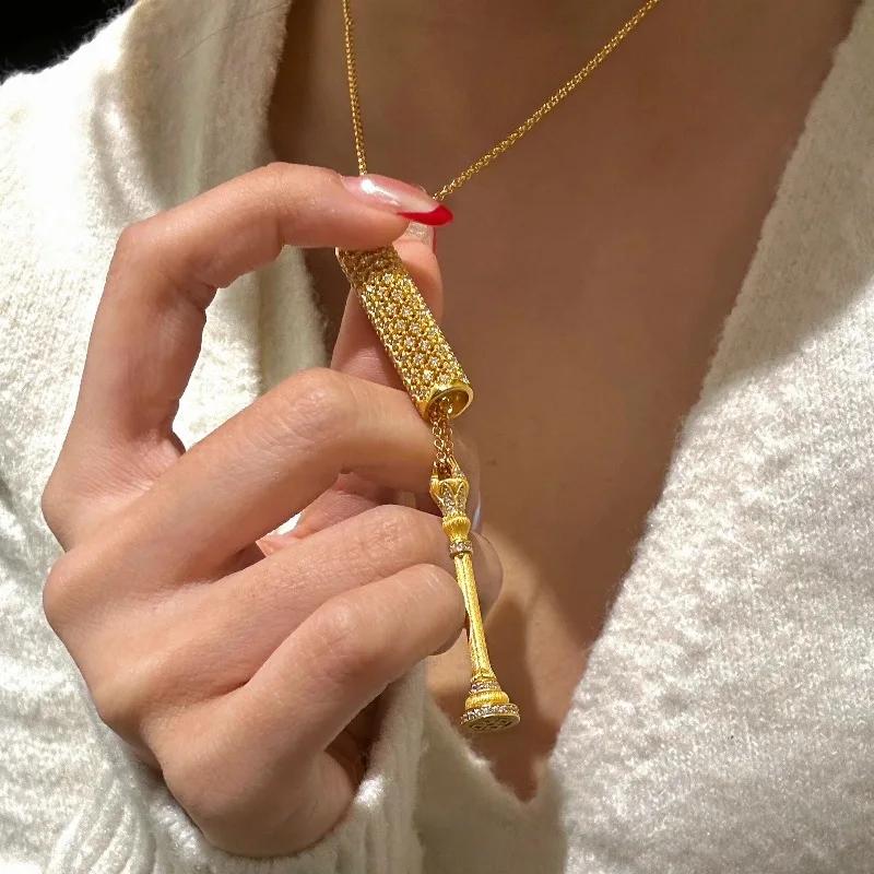 

полный циркон инкрустированный микро ослепительное кружево скипетры ожерелье полый великолепный съемный винтажный кулон свадьба циркон 45cm