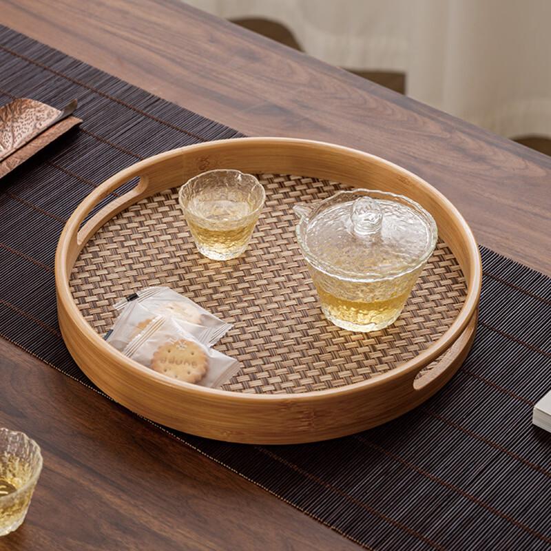 

Pabei Medium Round Bamboo Serving Tray