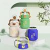 T Barrels Vacuum Cup Stainless Steel Portable Strap Cup with Straw Good-looking Student Children Kettle Big Belly Cup