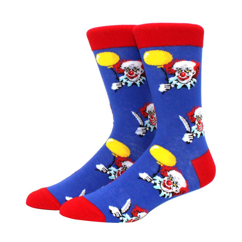 Men's hip hop flower socks skateboard multi-color cartoon pattern funny mid cut women's socks