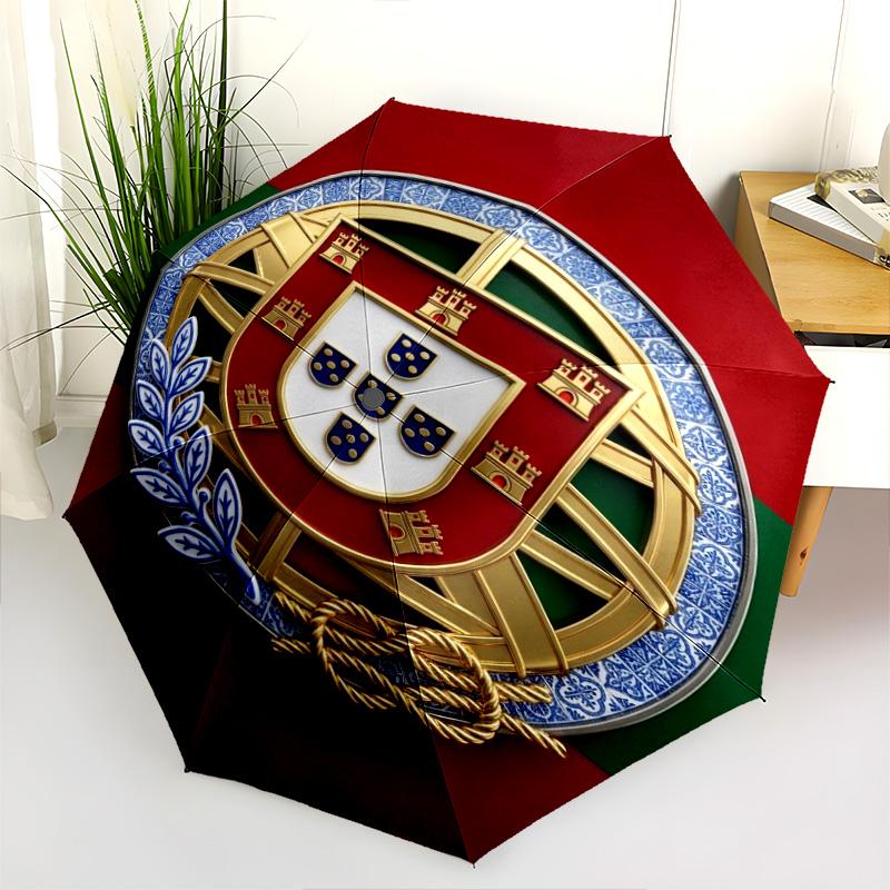 Portuguese Heritage Emblem Folding umbrella Portable durable Sun umbrella light travel