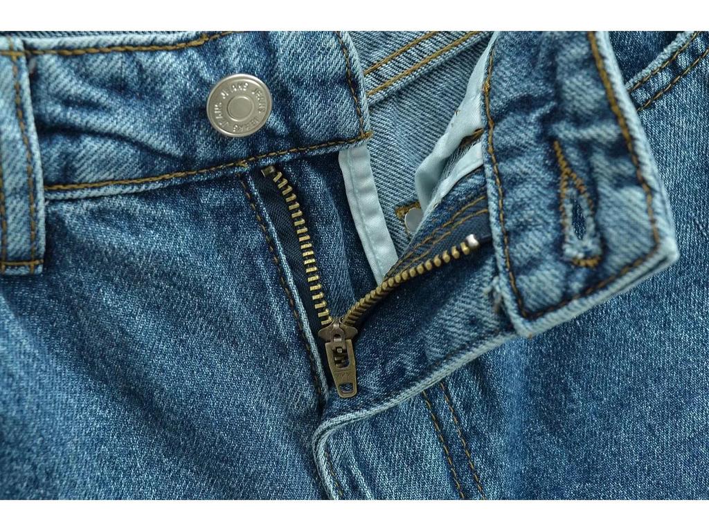 Women's Retro High-Waisted Wide-Leg Denim Pants - Washed, Loose, Floor-Length, Casual Designer Style