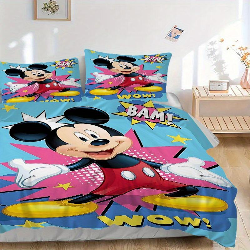 3pcs Mickey Mouse Comic 1 Cover+2 Pillowcases, Pillow Inserts Not Included, Machine Washable, All-Season Use, Teen and Adult Rooms091