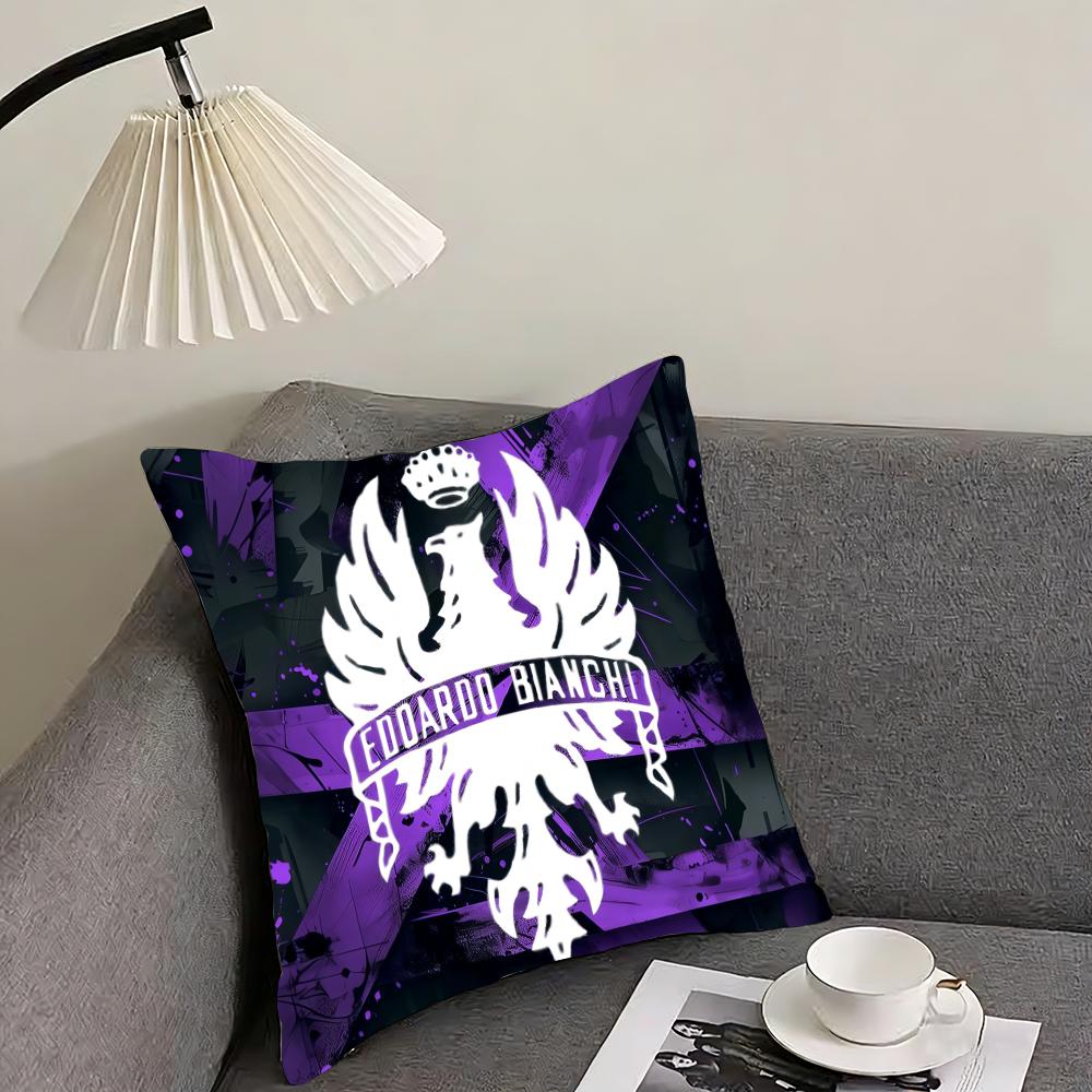 Luxury B-Bianchi Logo Cushion Cover Elegant Comfort Pillowcase Sofa Bed Double-Sided Printed Invisible Zipper Home Decor