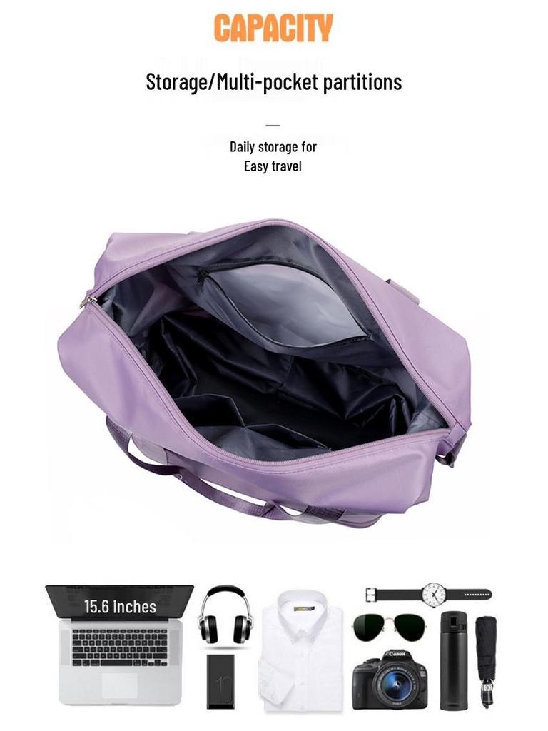 Expandable Waterproof Travel Bag with Universal Wheels – Large Capacity for Business, Student, or Maternity Use, Featuring Wet/Dry Separation