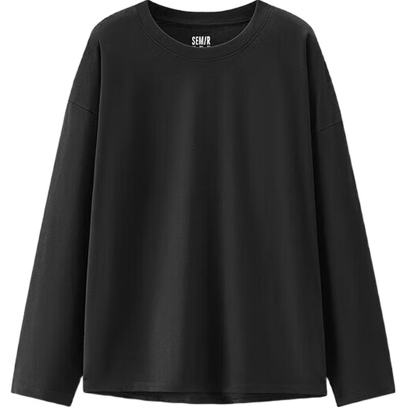 Semir Women s Basic Oversized Pure Cotton Long Sleeve T-Shirt S
