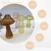 FQQWEE 4 Pack Creative Mushroom Glass Bud Vase Mushroom Shaped Vases for Flowers Clear Hydroponic Flower Pots Coloured Flower Vase Plant Containers