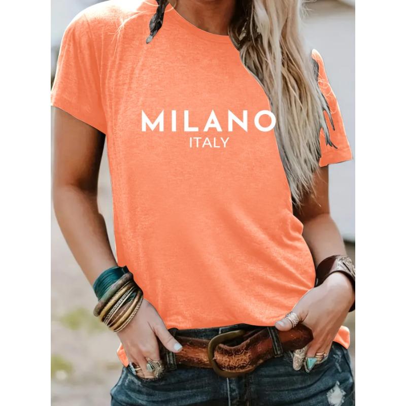 Summer Women's Letter Pattern Pure Cotton Round Neck Short Sleeved Casual Fashion T-Shirts Women’s