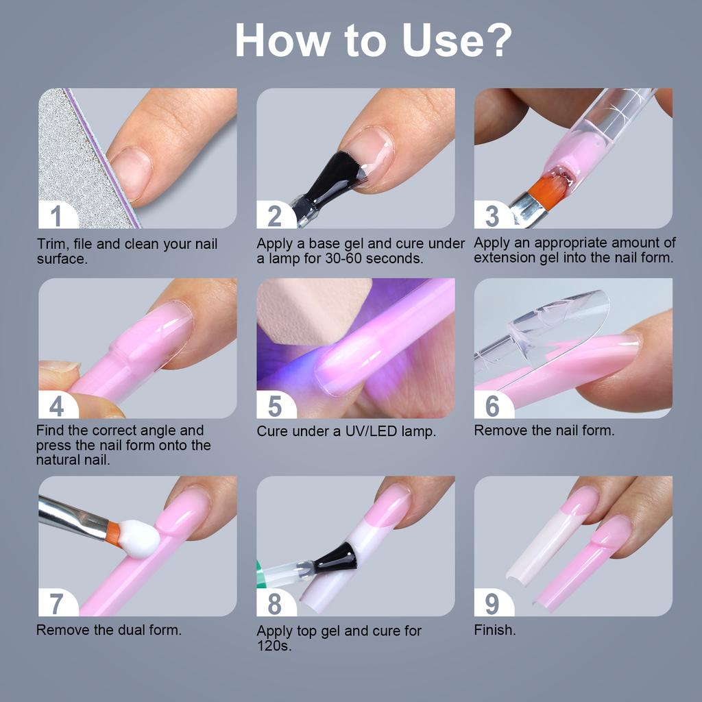 150 Stuks French Vormen voor Nagels met Meetlat – Transparante Kristal UV Gel Nageltips