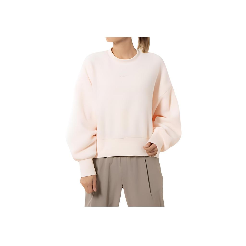 Nike Solid Color Pullover Round Neck Long Sleeve Sweatshirt Women sweatshirt Beige DQ6845-838