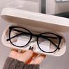 PC Unisex Plain Eyewear Transparent Gradient Frame Glasses Office Anti Blu-ray Glasses  Decorative