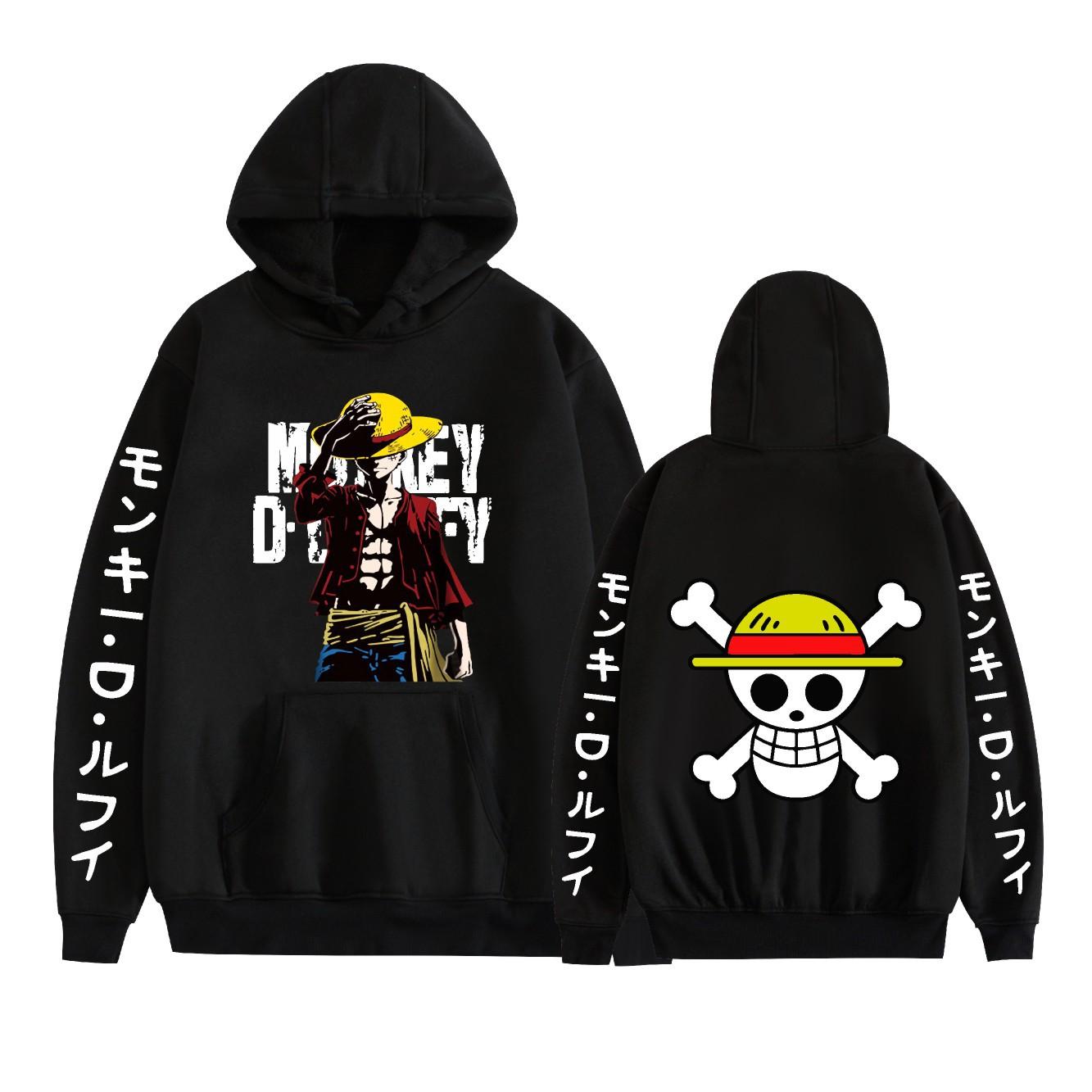 

ONE PIECE Anime Hoodie Sweatshirt for Womens Mens Hoodie Sweatshirt Tie Dye Shirt Cool Unisex Hooded XS чёрный