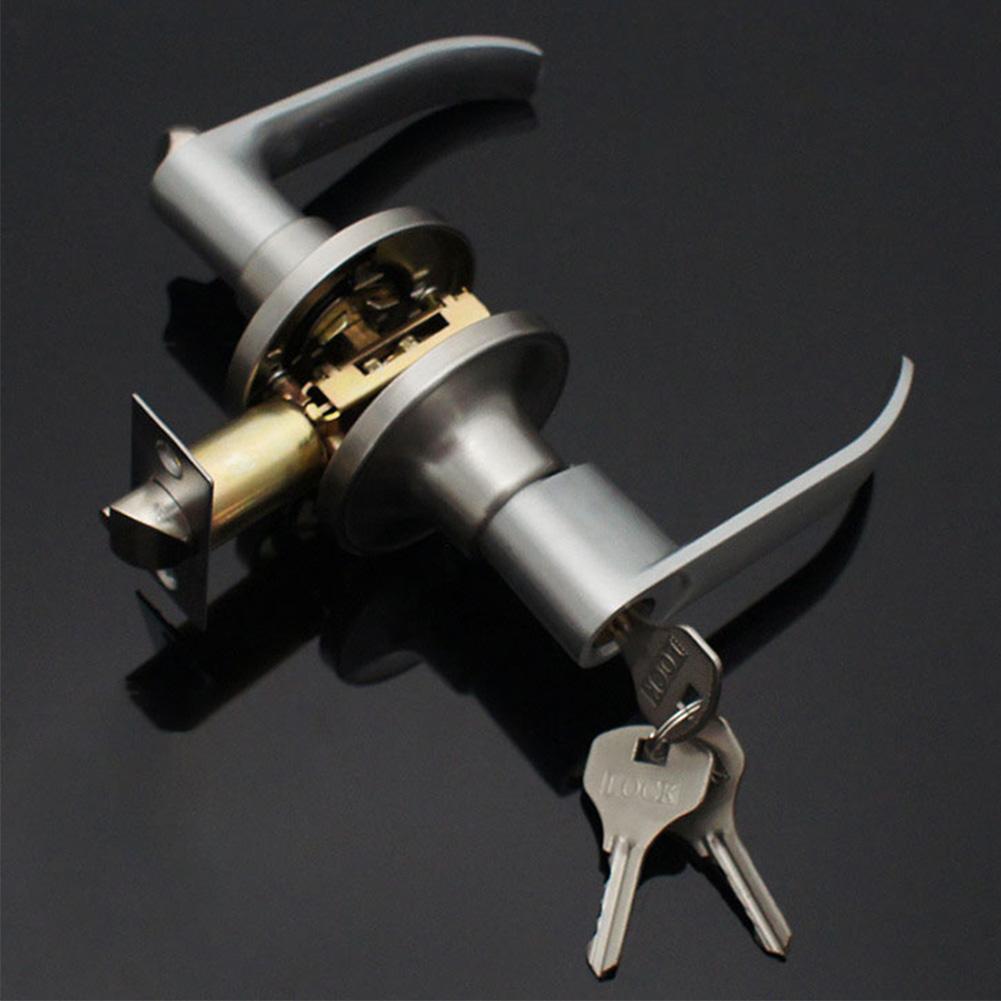 Door Lever Lock Stainless Steel Entrance Door Handles Interior Lever Lock Door Knob Replacement for Bedroom Front Door
