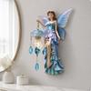 Fairy Lamp with Hanging Lantern | Whimsical, Figurine Lamp, Magical, for Bedroom Blue