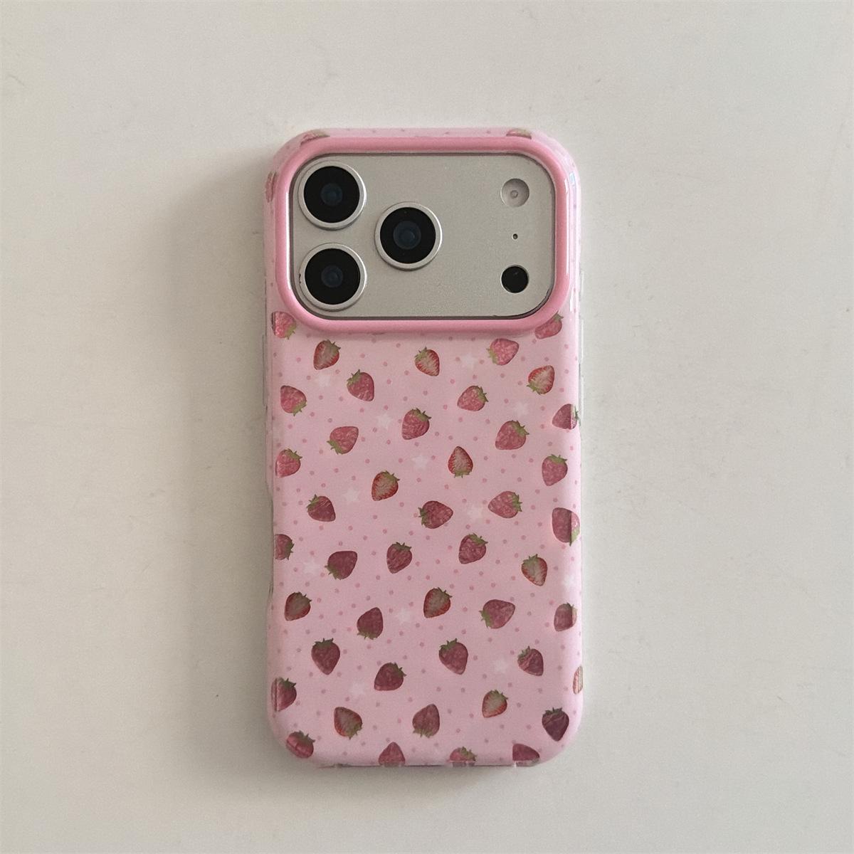 

Vintage Strawberry Anti-fall Phone Case for iPhone 14/13/17 PROMAX iPhone 15